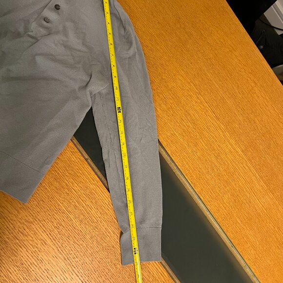 Theory Grey Button-Front Mock-Neck Sweater – Size M - Picture 3 of 5